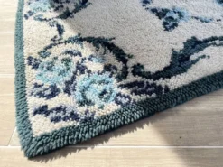 Tapis pure laine bleu 125x78cm