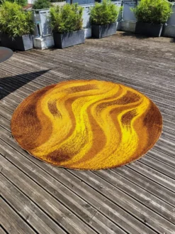 Tapis rond vintage en laine - Diamètre 235cm