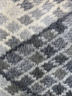 Tapis rya en laine grise, style milieu du siècle | Suède | Années 1960