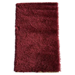 Tapis Rya en laine tissé à la main, design scandinave rouge vintage, années 1970