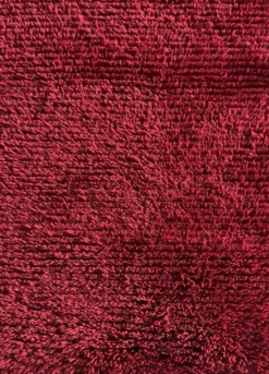 Tapis Rya en laine tissé à la main, design scandinave rouge vintage, années 1970