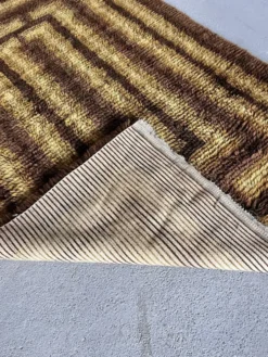 Tapis Rya scandinave, années 1960, 100 % laine, milieu du siècle