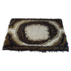 Tapis scandinave abstrait marron par Ege Rya, Danemark années 1960