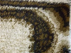 Tapis scandinave abstrait marron par Ege Rya, Danemark années 1960