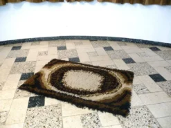 Tapis scandinave abstrait marron par Ege Rya, Danemark années 1960