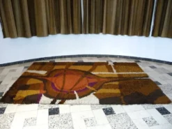 Tapis scandinave décor abstrait par Ege Rya, Danemark années 1960