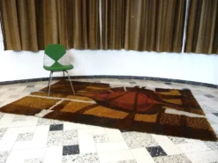 Tapis scandinave décor abstrait par Ege Rya, Danemark années 1960