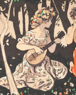 Tapisserie Allégorie du Printemps, imprimée sur toile, France, 1960s