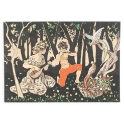 Tapisserie Allégorie du Printemps, imprimée sur toile, France, 1960s