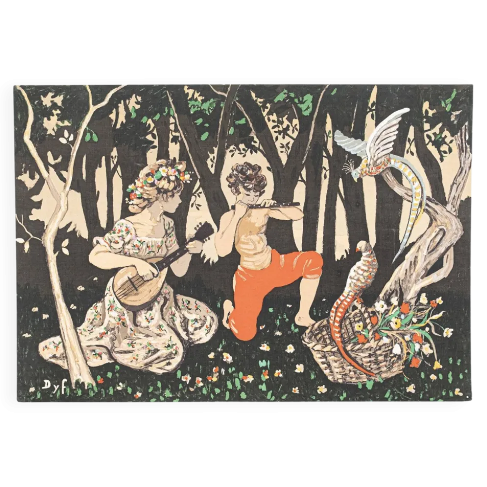 Tapisserie Allégorie du Printemps, imprimée sur toile, France, 1960s
