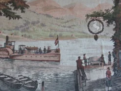 Tapisserie ancienne du lac wolfgangsee autriche années 1930 40