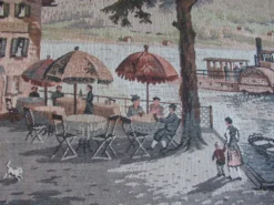 Tapisserie ancienne du lac wolfgangsee autriche années 1930 40