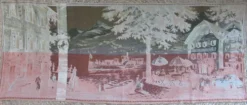 Tapisserie ancienne du lac wolfgangsee autriche années 1930 40