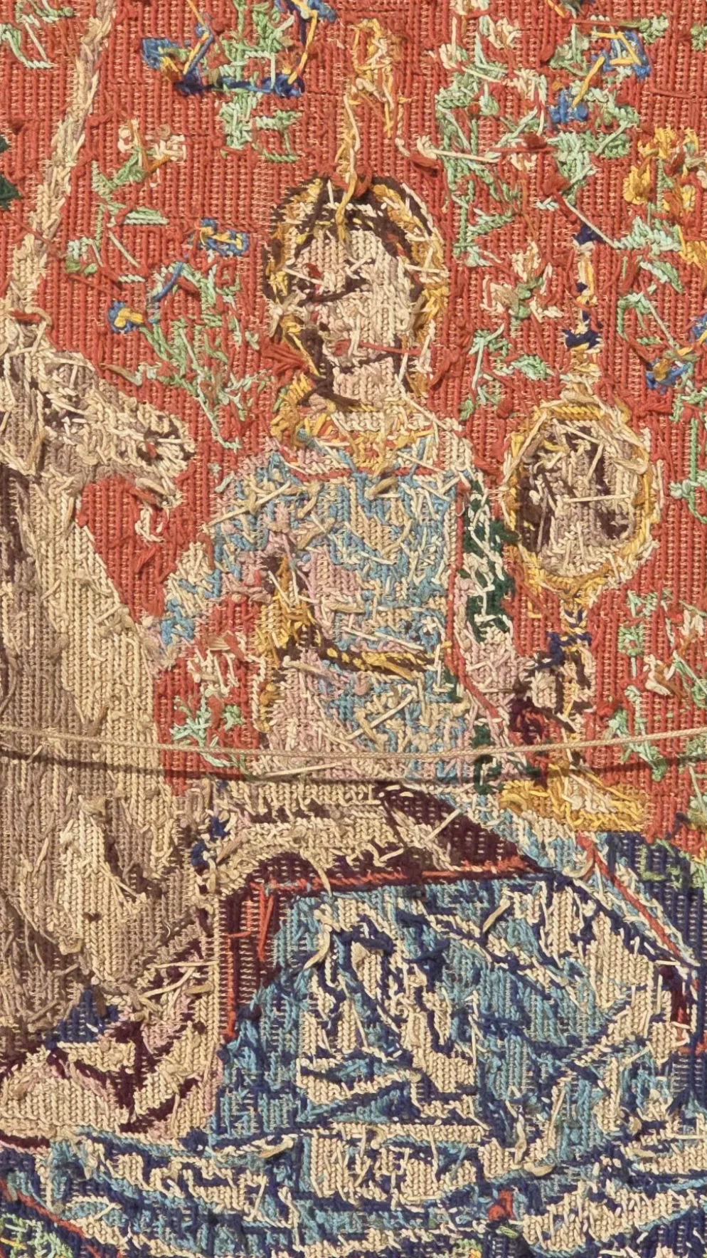 Tapisserie au point de croix vintage « La Dame à la Licorne », reproduction médiévale