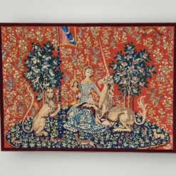 Tapisserie au point de croix vintage « La Dame à la Licorne », reproduction médiévale