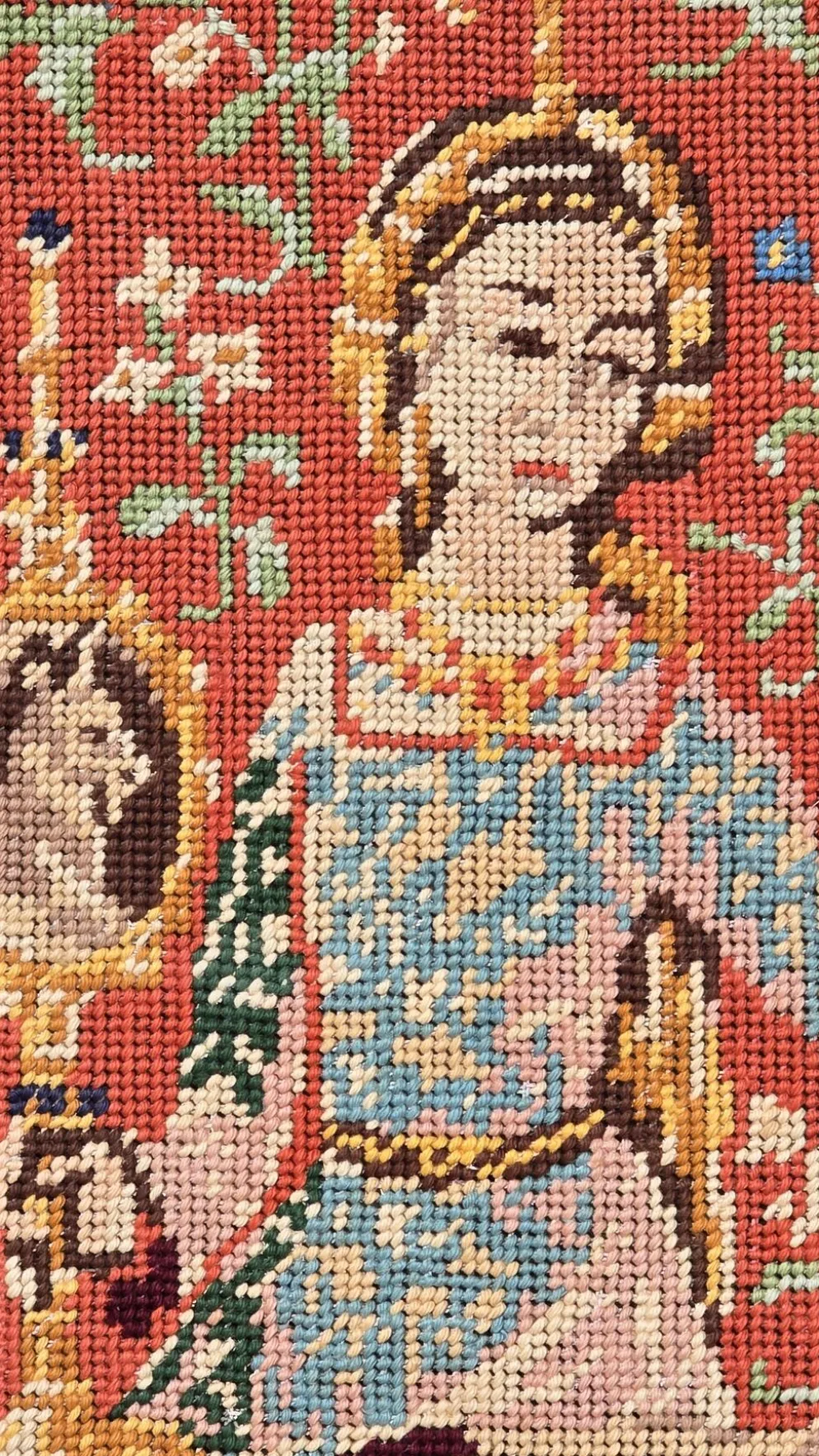 Tapisserie au point de croix vintage « La Dame à la Licorne », reproduction médiévale