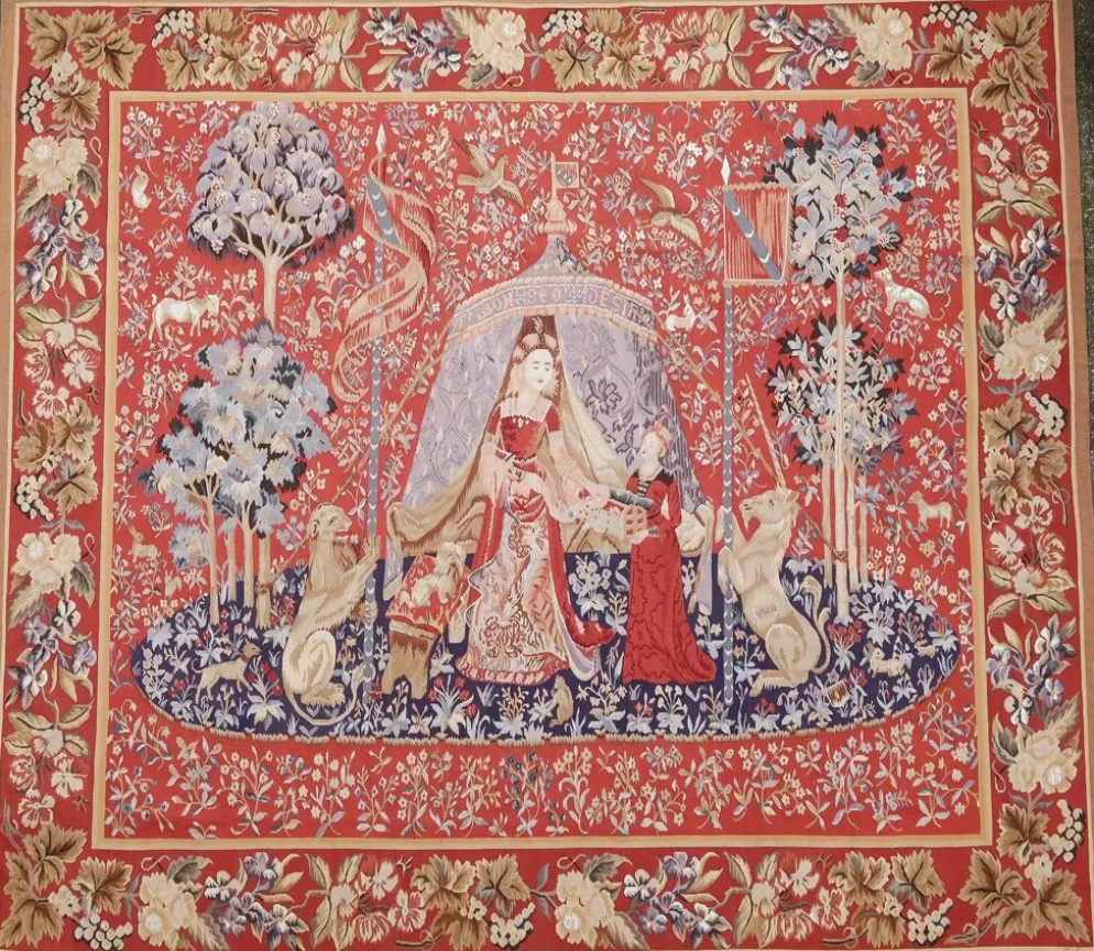 Tapisserie chinoise « La Dame à la Licorne » 20ème siècle