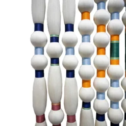 Tapisserie d'art contemporain en ivoire et coton multicolore, nord-américain