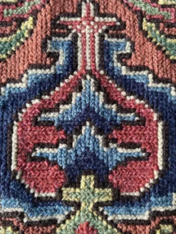 Tapisserie de broderie de grenade de l'art populaire suédois par Edna Nihlén, Suède 1956