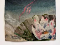 Tapisserie en laine faite main, motif années 1970 - Tchécoslovaquie