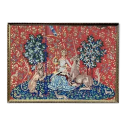 Tapisserie faite à la main, dans un cadre
