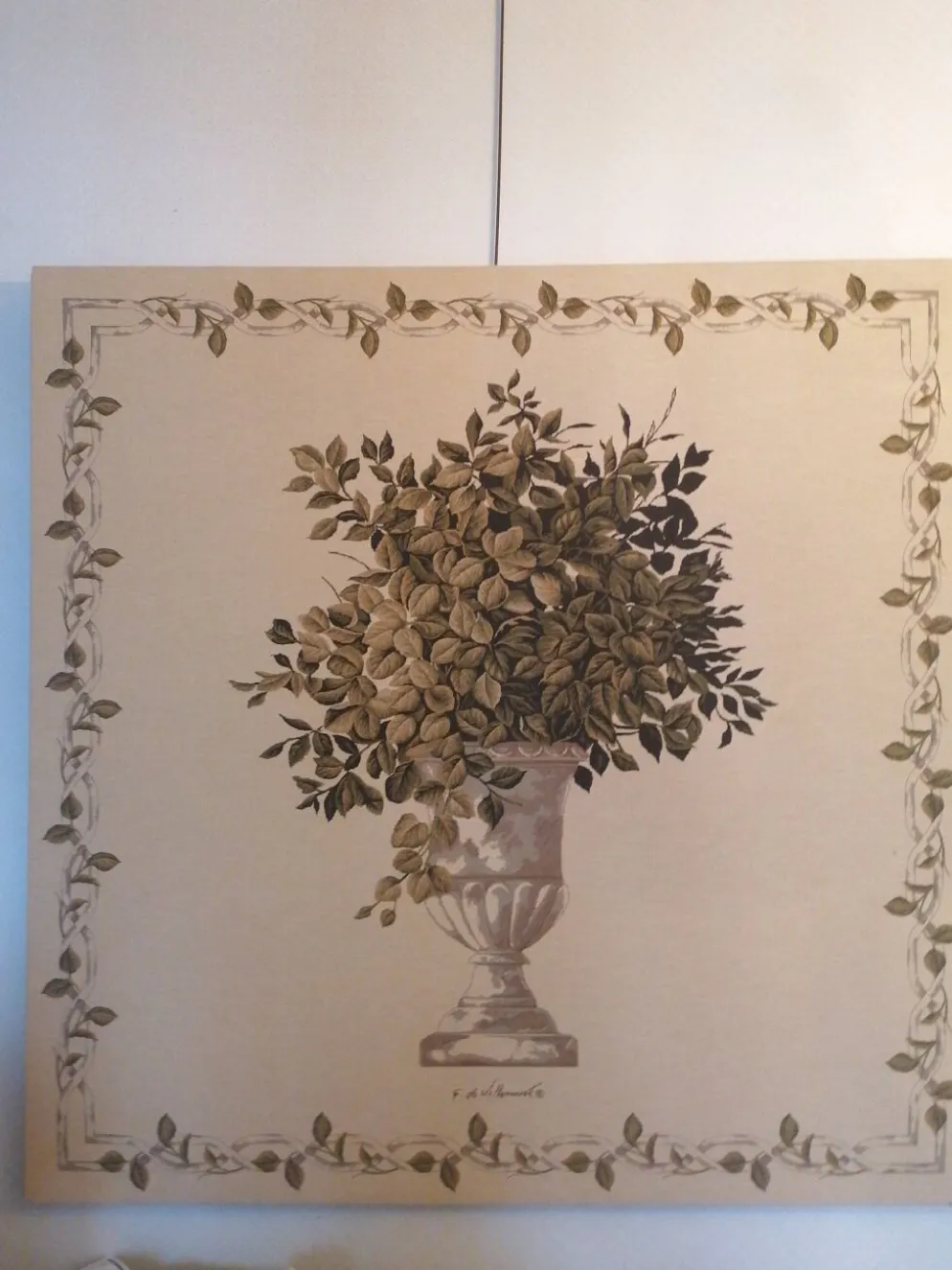 Tapisserie feuillages dans vase Médicis