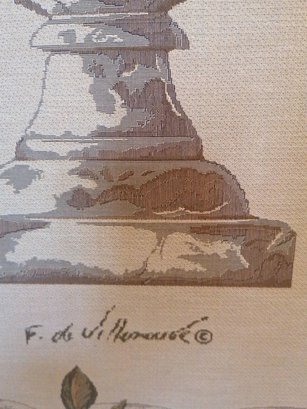Tapisserie feuillages dans vase Médicis