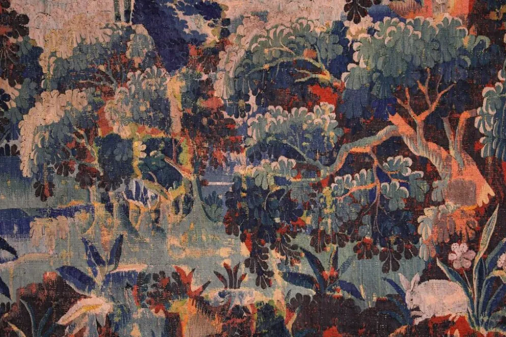 Tapisserie flamande en laine et soie. Fin du XVIIe siècle.