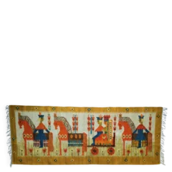 Tapisserie kilim fait main artisanat polonais années 70
