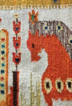 Tapisserie kilim fait main artisanat polonais années 70