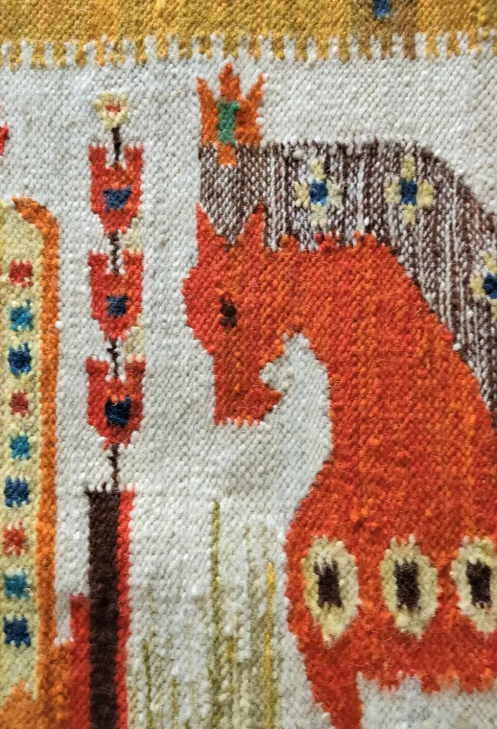 Tapisserie kilim fait main artisanat polonais années 70