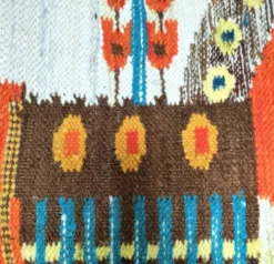 Tapisserie kilim fait main artisanat polonais années 70