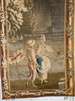 Tapisserie laine et soie, portière, XVIIIème siècle
