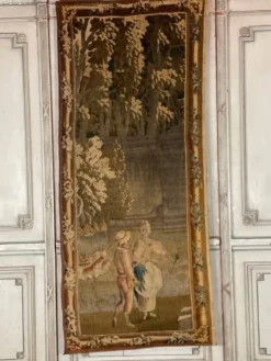 Tapisserie laine et soie, portière, XVIIIème siècle