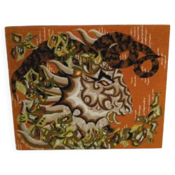 Tapisserie murale canevas Le Bélier M.M. Charollais vintage an 60/70