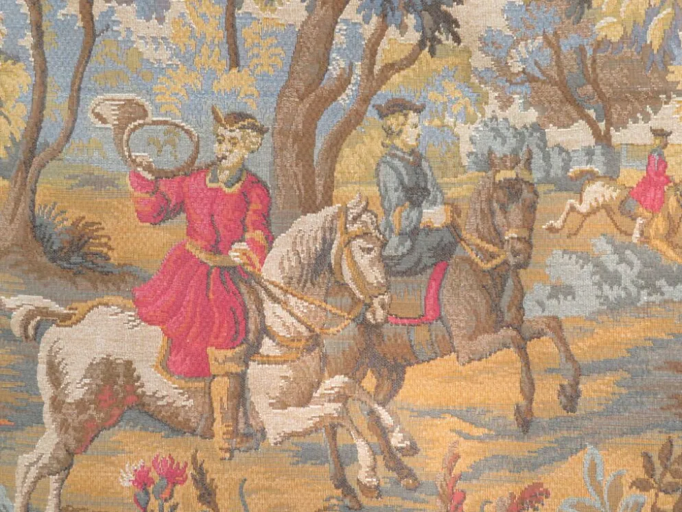 Tapisserie murale scène de chasse à courre