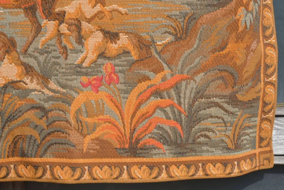Tapisserie murale scène de chasse à courre
