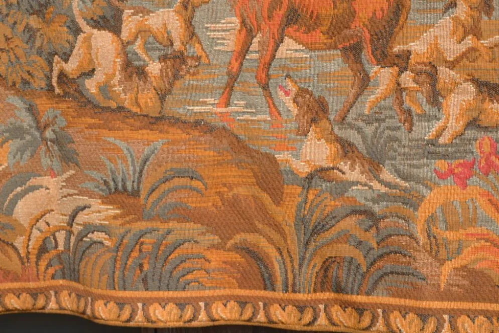 Tapisserie murale scène de chasse à courre