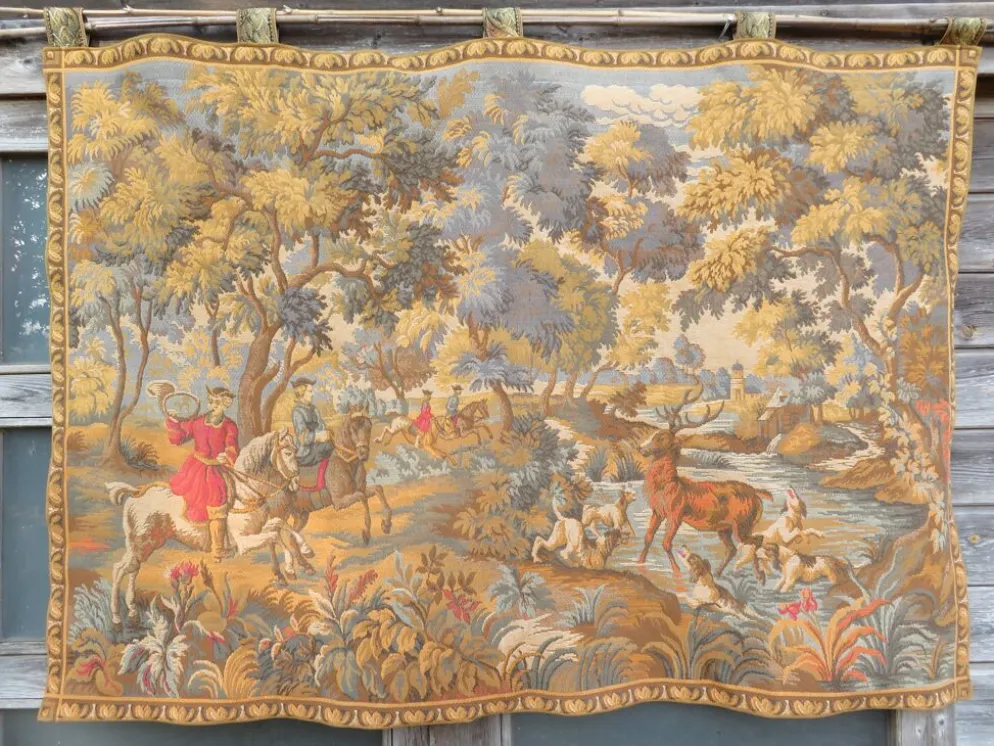 Tapisserie murale scène de chasse à courre