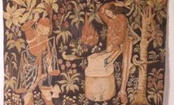 tapisserie représentant la pesée et l'art de forger