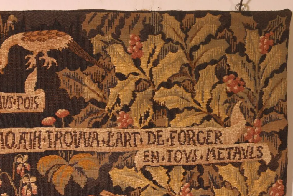 tapisserie représentant la pesée et l'art de forger