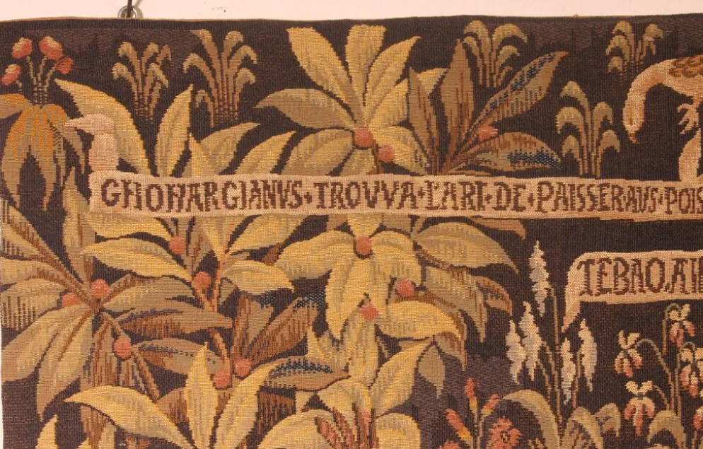 tapisserie représentant la pesée et l'art de forger