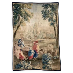 Tapisserie, scène champêtre, laine et soie, XVIIIème siècle