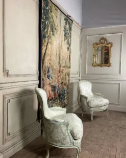 Tapisserie, scène champêtre, laine et soie, XVIIIème siècle