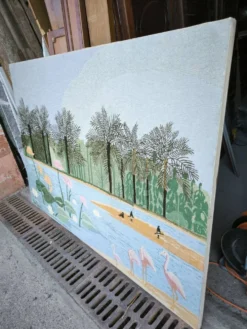 Tapisserie scène lacustre par Henri ROUSSEAU