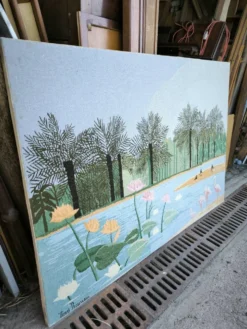 Tapisserie scène lacustre par Henri ROUSSEAU
