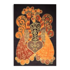 Tapisserie -Tenture Coq en Toile de Jute