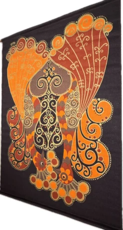 Tapisserie -Tenture Coq en Toile de Jute