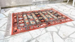 Tapis soie et coton vintage - 142 x 84cm