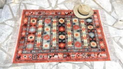 Tapis soie et coton vintage - 142 x 84cm